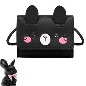 Small Crossbody Black Bunny Purse Bag Attached Ears